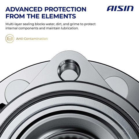 Close-up view of Two Piece Heavy Duty Front Wheel Bearing And Hub Assembly Set Precision Engineered Units with multi-layer sealing.