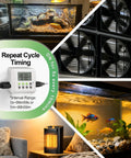 Heavy Duty Dual Outlet Programmable Timer Plug For Set It And Forget It Scheduling Plus Smooth Interval Cycling To Keep Electronics Humming At 15 Amps Indoors with fans, aquarium and heater.
