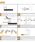 Top Tier Two Tone Cabinet Knobs Six Pack Brushed Nickel And Gold Square Handles installation guide steps with measurements and screws.