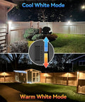 Image showing Solar Fence Lights 8 Pack Outdoor Waterproof Wall Lights with dual color modes, illuminating fences in warm and cool white.