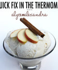 Quick Fix Thermomix Recipe Book Loaded With Easy Weeknight Dinners And Killer Meal Prep Hacks Perfect For Busy Home Cooks Looking To Knock Out Tasty Homemade Feats Daily, ice cream in glass bowl with apple slices and cinnamon stick.