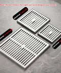 Badass Durability 304 Stainless Steel Square Drain Cover Heavy Duty Removable Tire Catch Basin Grate sizes of 15x15cm, 20x20cm, and 30x30cm.