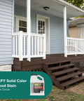 Solid Color Wood Stain For Decks And Fences UV Resistant Opaque Finish That Hides Imperfections Long Lasting Exterior Paint 1 Gallon