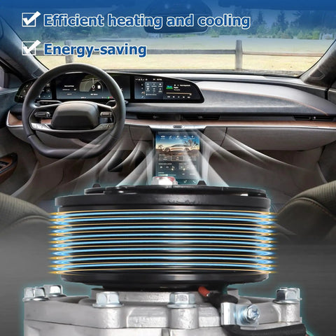 Rock Solid AC Compressor Replacement For Honda CRV 2002 To 2006 2.4L Engine CO 10663AC shown in car interior with cooling airflow.