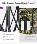 Comparison of rust-proof powder coated steel frame on Three Seat Patio Swing With Adjustable Tilt Canopy