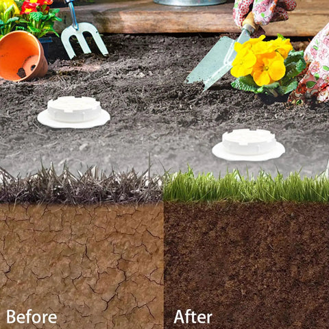 Outdoor Worm Farm Composter For Raised Beds And Yards Turns Kitchen Scraps Into Rich Organic Compost With Earthworms In A No Brainer Setup shown installed in garden soil with gardening tools and flowers.