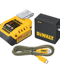 Battery Charger And USB Wall Charging Kit For 20V Max And FlexVolt Batteries with USB-C PD port, charger, and 100W cord