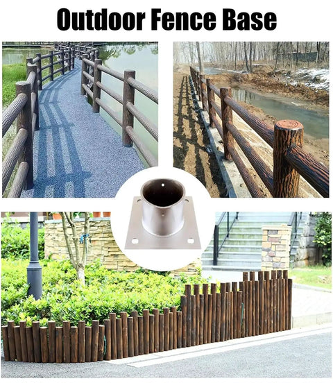 Stainless Steel Post Base Sleeve Set For 2x2, 4x4, 6x6, 8x8 Posts, Fence Post Anchor Bracket, Flange Railing Holder, Round Column Support For Outdoor Gazebos And Backyard, 20 Pcs Dia 7.5 In 190 Mm