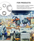 Factory setting with close-up of 600-Piece Stainless Steel Lock Washer Kit - Pro Grade Spring Washers in foreground