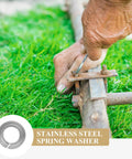 Pro Stash Stainless Steel Spring Lock Washers 1/4 Inch 100 Pack Split Ring rust proof fasteners securing bolts during repair.