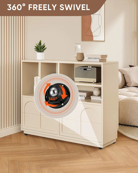 360 degree rotation demonstration of 8 Pack Self Adhesive Caster Wheels 1 Inch Low Profile Swivel Casters on furniture