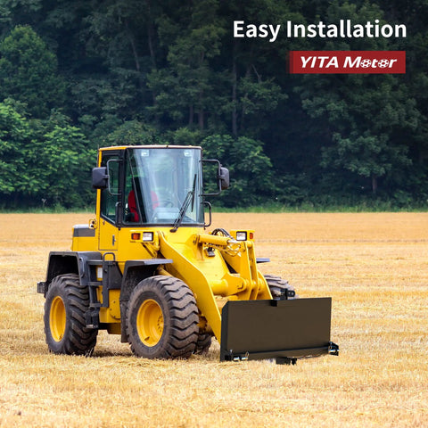 Skid Steer 3-Point Adapter Plate With 2 Inch Trailer Hitch Receiver Universal Quick Attach Mount Plate on front loader