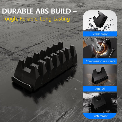 Durable ABS Magnetic Modular Wrench Organizer Set with a wrench holder, drawer rack, and strong neodymium magnets, water-resistant.
