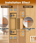 Installation view of Four Point Five Inch Concealed Door Hinges For Invisible And Folding Doors featuring adjustment details.