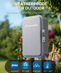 Bulldozer Tough Heavy Duty Mechanical Timer Switch Features Easy Turn Dial Handles Daily 24 Hour Auto Cycle For Water Heaters Pumps Lamps And Fans Dual On Off Programs Gutsy 120 Vac 40 Amp Electrical Repeater That Runs Pure Smooth weatherproof metal box with rainproof and rust-proof construction outdoors