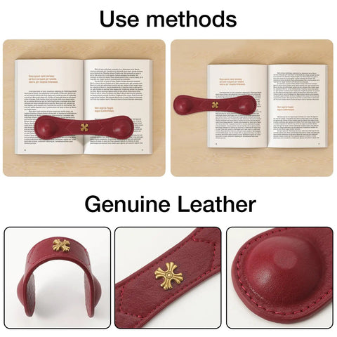 Red Leather Weighted Bookmark With Bronze Accent Corner Page Holder For Books Open Page Weight Reading Accessory Desk Decor Epic Gift For Writers And Book Nerds shown with usage examples and close-up details.