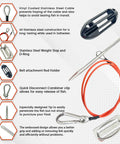Spearfishing Stringer For Fish With 33 Inch Coated Stainless Cable And Heavy Duty Carabiner Belt Attachment components