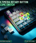 Wireless 98% Mechanical Keyboard With Triple Mode And Media Knob Full Numpad For Gamers And Typists Smooth Buttery Keys For Your Sweet Gaming Setup Or Home Office Rig No Lag Guaranteed featuring multimedia rotary button and detachable keycaps.