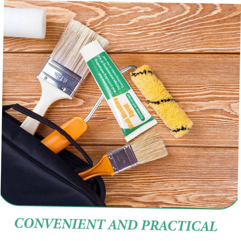 Two Set Wall Mending Cream Kit Quick Drying Drywall Crack Repair Paste With Scraper, brushes, and roller on wooden surface