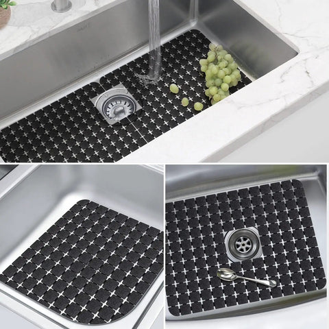 Two Pack Extra Large PVC Sink Mats Measuring 15.7 By 11.8 Inches For Stainless Steel And Porcelain Sinks Quick Dry Dish Drying Mats