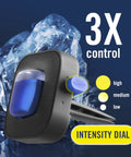 Top Tier Car Air Freshener Vent Clip With Platinum Ice Scent Keeping Your Cabin Clean With A Fresh Ride Vibe That Wipes Out Road Funk And Stubborn Odors Fast Long Lasting Auto Scent Pack Of Four showing intensity dial and blue liquid