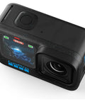 Premium Waterproof Action Camera Bundle With 5.3K60 Video And 27Mp Photos features a rugged design with recording indicator.