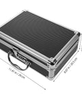 Heavy Duty Aluminum Toolbox With Secure Snap Latch And Rugged Carry Handle For Smart Hardware Organizing And Quick Load Out Outdoor Jobs Or Weekend Garage Grind, black with silver trim.