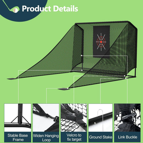 Backyard Golf Practice Net 10x7ft With Auto Ball Return And Side Barriers Pro Grade Easy Setup Weather Resistant Steel Frame