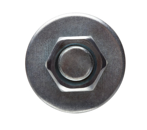 Close-up of the head of a Hex Sleeve Anchor One Half Inch By Four Inch Zinc Plated For Concrete And Masonry Preassembled All Steel Parts