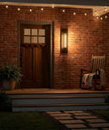 Industrial Outdoor Porch Wall Light Sconce Set Of 2 In Matte Black 18 Inch Vintage Exterior Lighting Fixture mounted by front door