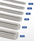 M3 stainless steel fully threaded rods with nuts, 24 pcs, 26mm length, right-hand threads