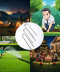 Heavy Duty Galvanized Landscape Staples Kit With 50 U Shaped Stakes 6 Inches Long 11 Gauge Plus 50 Fixing Gaskets And 1 Pick Hook For Weed Barrier Ground Cover Sod Fabric Lawn Decor