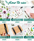 Step-by-step instructions using Professional Flower Press Kit With Six Layers And A 6.3 By 8.3 Inch Pressing Area for pressing flowers.