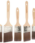 Pro Paint Brush Set, 6-Pack With Polyester-Blend Bristles And Wood Handles, arranged in varying sizes on a white background.