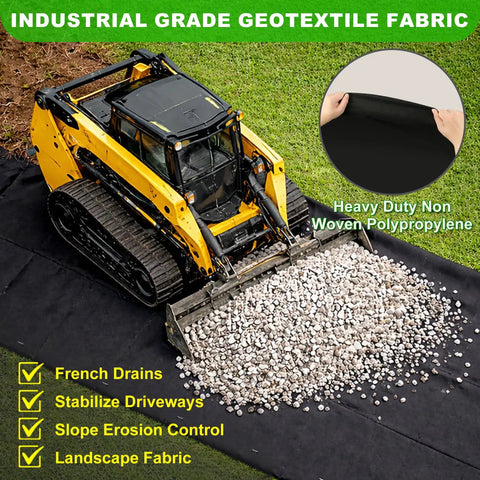 7oz Non Woven Geotextile Fabric With Stakes For French Drains 3x60ft High Permeability Drainage Fabric in construction use