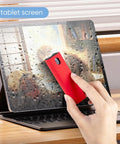 Using 6 Pack Screen Cleaner Kit 2 In 1 Touchscreen Mist Cleaner, Spray And Wipe With Microfiber Cloth on a tablet screen.