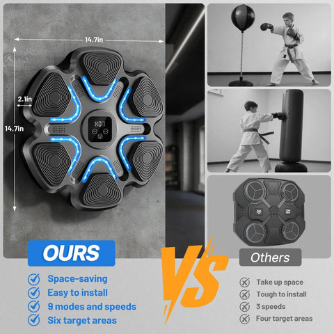 Side-by-side comparison of Dope Music Boxing Machine With Bluetooth Punching Trainer for Home Gym and other boxing trainer