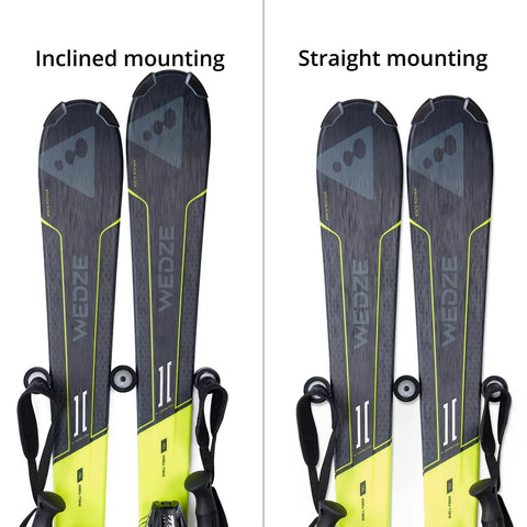 Super Sleek Ski Wall Mount Rack Holds One Pair Of Skis Vertically In Inclined And Straight Mounting Options.