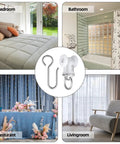 Real Deal Dual Wheel Ceiling Curtain Track Rollers And Hooks Kit With Smooth Ride Carriers Stainless Steel Hardware on a display of home settings.