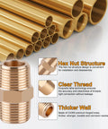 Brass Pipe Fittings Hex Nipple Kit 30 Piece With 1/8x1/8 NPT 1/4x1/8 NPT 1/4x1/4 NPT 3/8x1/4 NPT 3/8x3/8 NPT 1/2x3/8 NPT 1/2x1/2 NPT Includes Teflon Tape For Easy DIY Plumbing Projects overview