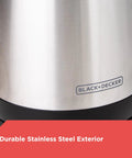 Close-up of the 1.7L Cordless Electric Kettle With Rapid Boil Technology And Auto Shutoff, Stainless Steel Exterior, KE1700SD