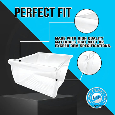 Upgraded Lower Crisper Bin Replacement For Frigidaire Refrigerator Compatible With 240351207, clear plastic design, OEM fit
