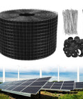 Badass Solar Panel Roof Protection Net, 6 X 100 Ft roll with clips and stakes for solar panel installation.
