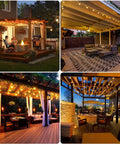 100ft Outdoor String Lights With Shatterproof LED Globes, Weatherproof Patio Lighting For Exterior And Indoor Use, UL Listed
