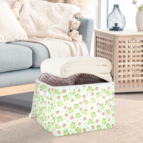 Built Different Foldable Storage Bin With Lid And Handles Collapsible Closet Organizer For Home Bedroom, 16.5x12.6x11.8in, holds blankets.