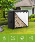 Outdoor Firewood Rack With Cover And Heavy Duty Wood Storage For Firewood Waterproof Logs Holder For Patio