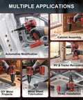 Heavy Duty Brushless Cordless Rivet Nut Gun And Tapping Wrench Set Featuring Six Swappable Imperial Metric Inserts For Grease Monkey Approved Auto Fabrication Projects Tool Only in multiple application scenes.