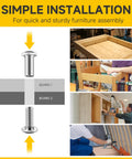 Installation guide for No Sweat M6 X 40 mm Countersunk Flat Head Screws And Barrel Nuts Pack With Hex Wrench for assembly.