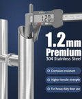 18 Inch Back-To-Back Door Pull Handle In Brushed Nickel Anti-Fingerprint Finish For Shower Glass Barn And Wood Doors 300 mm Hole Spacing 1.2 mm 304 Stainless Steel with caliper measuring thickness