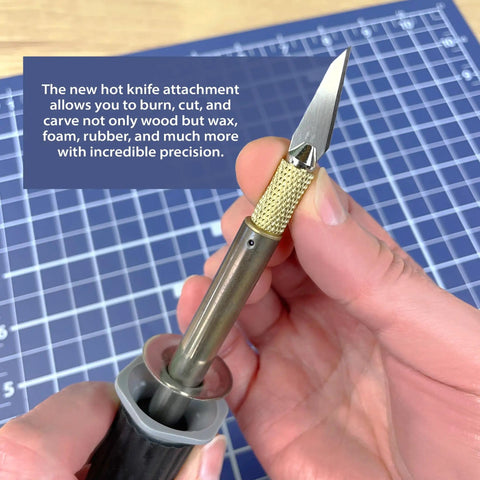 Hot knife adapter from All-In-One Wood Burning Kit For Beginners And DIY Enthusiasts With Adjustable Temperature, 16-Piece Set